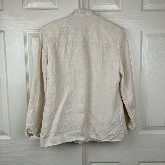 Talbots Cream Irish Linen Blazer Size 12 - Picture 6 of 10